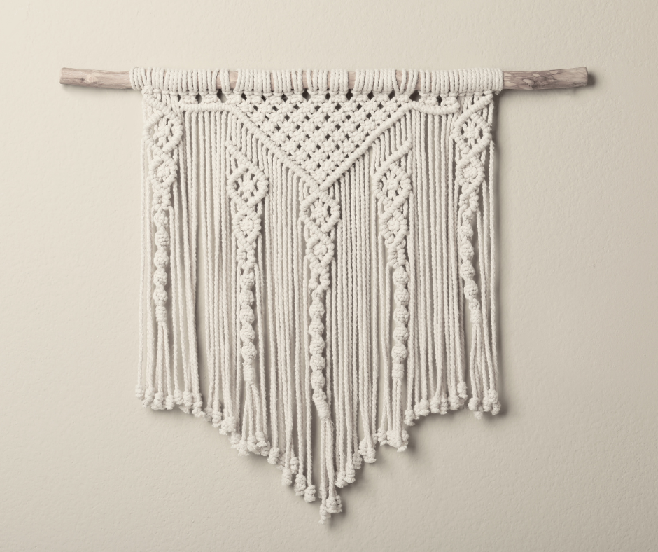 woven tapestry hanging on wall